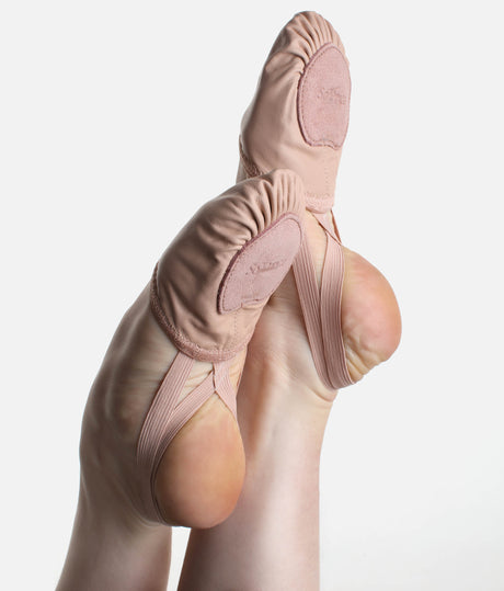 Leather Half Sole Shoes BA42 - Barefoot-Feel with Double Elastic Support