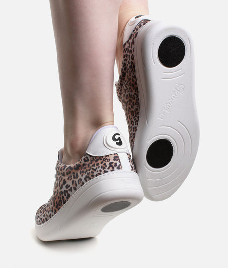 Groovies BALI Dance Sneakers, Leopard Style with Spin Sole