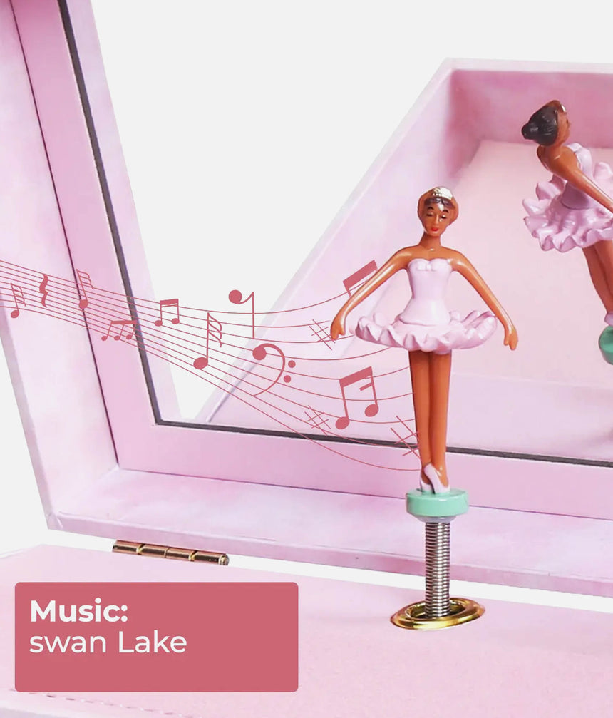 BALLET JEWELLERY BOX - Music Treasure Box with Ballerina & Watercolour Art