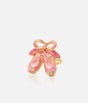 Girl Nation Twinkle Toes ring with pink ballet shoes, a bow, gold-tone outlines and four sparkling accents