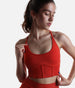 CORSET CROP BRALETTE - Adjustable Straps, Ribbed Support, Low Impact Activewear