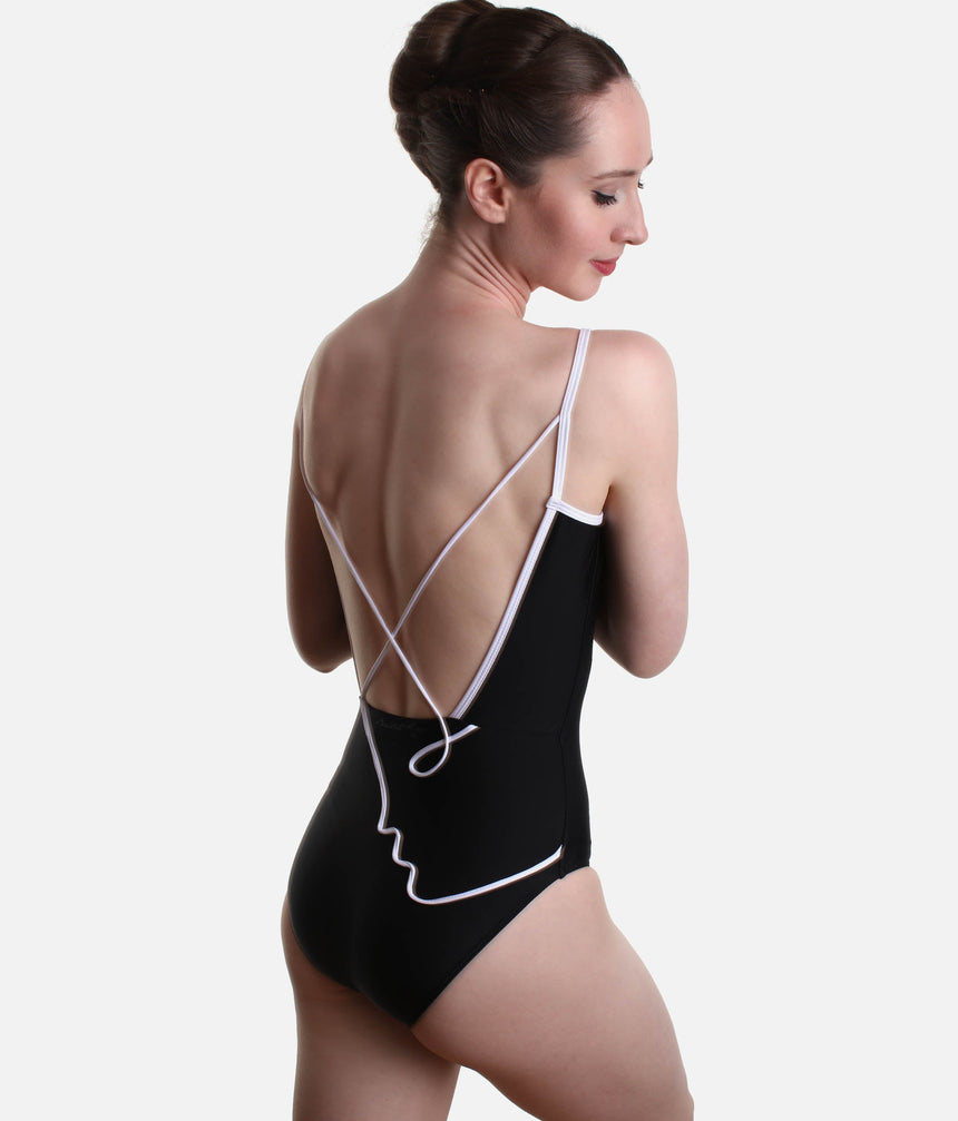 Modern Camisole Dance Leotard with Unique Line Art Back