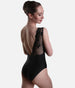 V-Neckline Dance Leotard, Elegant Dancewear with Lace Back - BERTILL