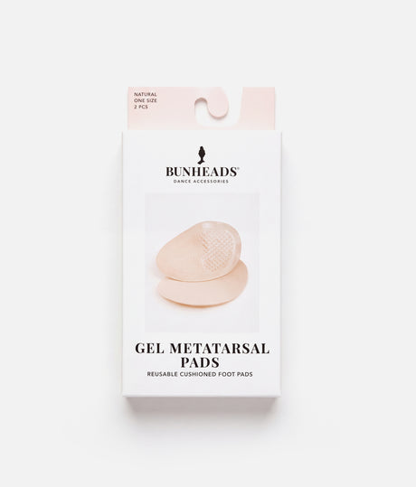 Bunheads Gel Metatarsal Pads retail packaging labelled Natural, One Size and 2 PCS