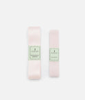 Bunheads rehearsal satin ribbon and elastic in Light Professional Pink, packaged side by side