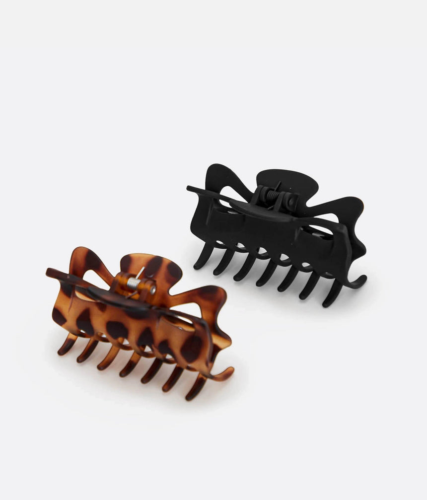 Recycled Large Claw Clips for All Hair Types - Matte Grip, 2pc Hair Clip Set