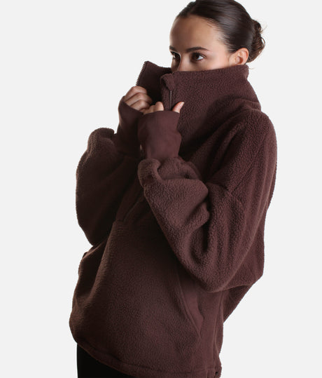 Chocolate BIG HUG FLEECE - High-neck Collar