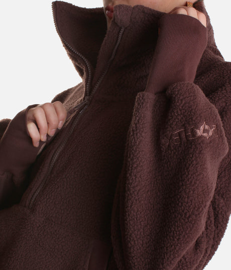 Chocolate BIG HUG FLEECE - High-neck Collar