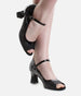 Heeled Court Ballroom Dance Shoes, Sparkle Canvas & Patent - BL194