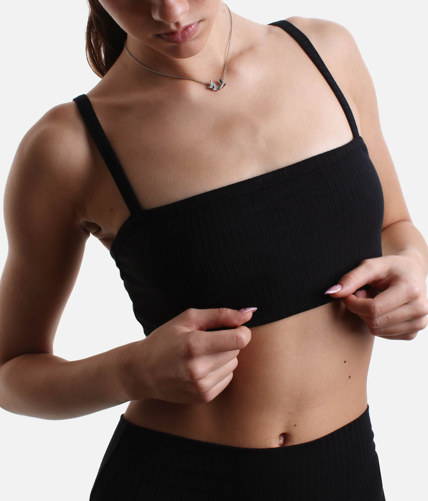 Soft Knit Yoga Bra, Low-Impact & Gentle Everyday Support - RIB BRALETTE