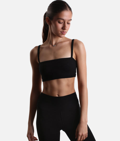 Soft Knit Yoga Bra, Low-Impact & Gentle Everyday Support - RIB BRALETTE