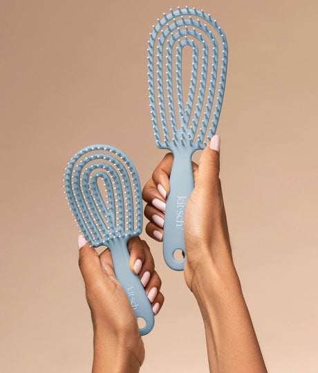 Haze Blue Detangling Flexi Brush Mini – Soft, Flexible Bristles