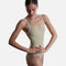 Cala Light Olive Ballet Leotard • Adjustable Camisole, Contrast Straps