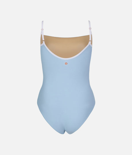 Cala Sky Blue Ballet Leotard – Adjustable Camisole, Contrast Straps