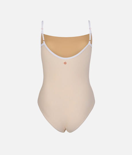 Cala Light Cream Ballet Leotard • Adjustable Camisole, Contrast Straps