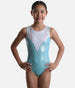 Girls Sleeveless Gymnastics Leotard, Diamante Aqua - Z798 Celeste