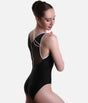 V-Neckline Dance Leotard, Artistic Mesh Back Design - CEZANNE