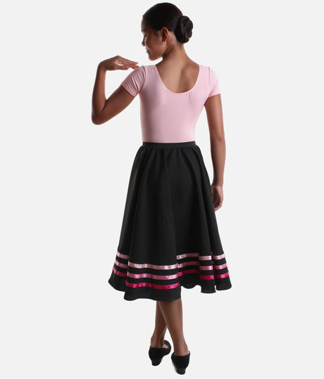 Girls Character Dance Skirt - RAD & ISTD Approved with 3 Ribbon Stripes