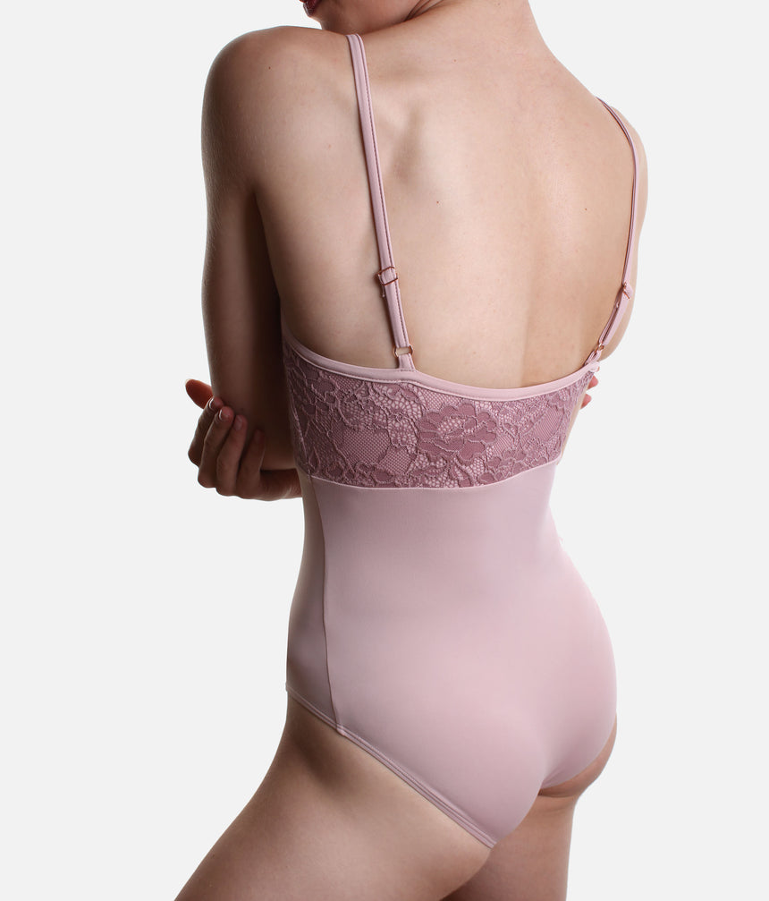 Chloe Rose Ballet Leotard • Elegant Floral Lace Camisole
