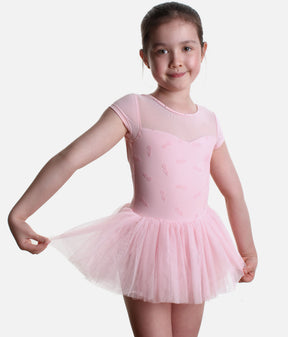 Girls Nora Floral Cap Sleeve Tutu Dress • Candy Pink CL20012