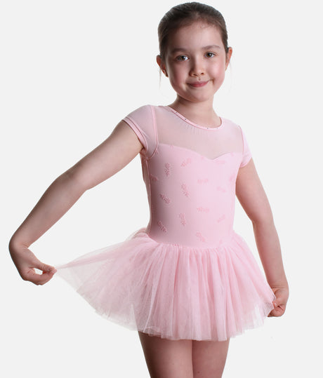Girls Nora Floral Cap Sleeve Tutu Dress • Candy Pink CL20012