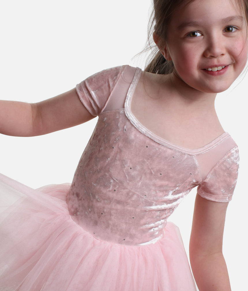 Girls’ Delilah Tutu Dress with Velvet and Diamante Details - CL5242