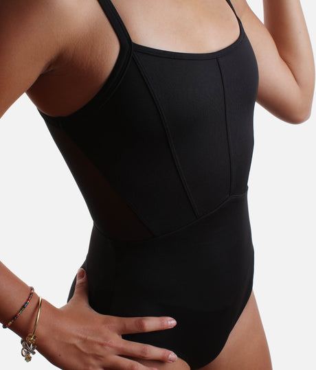 Girls KIK Camisole Ballet Leotard with Corset Front & Mesh Floral Detail - CL70005