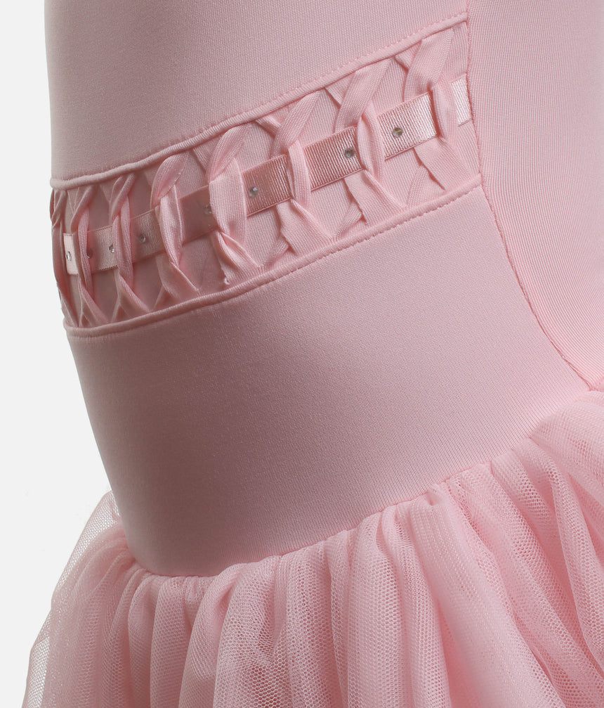 Girls Cap Sleeve Tutu Dress, Twist Detail - CL9262