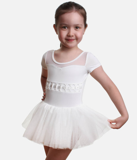 Girls Cap Sleeve Tutu Dress, Twist Detail - CL9262
