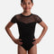 Girls Mesh Cap Sleeve Leotard, Open Back Twist Detail - CL9272