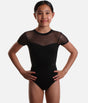 Girls Mesh Cap Sleeve Leotard, Open Back Twist Detail - CL9272