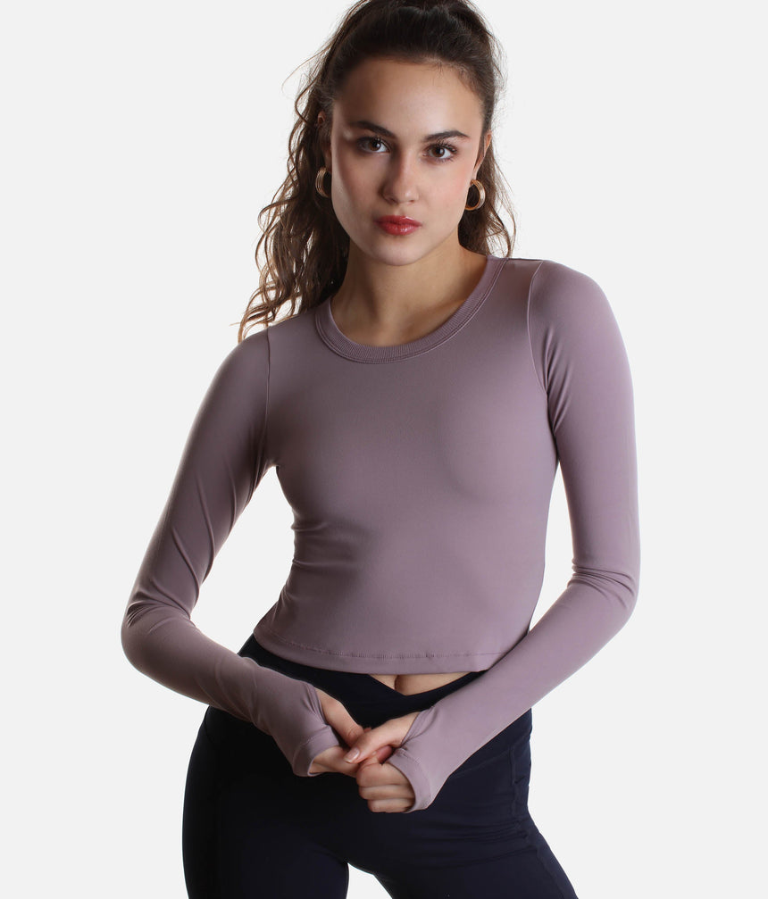 Ultra-Soft CALL ME BABY Long Sleeve Top – Dusty Mauve