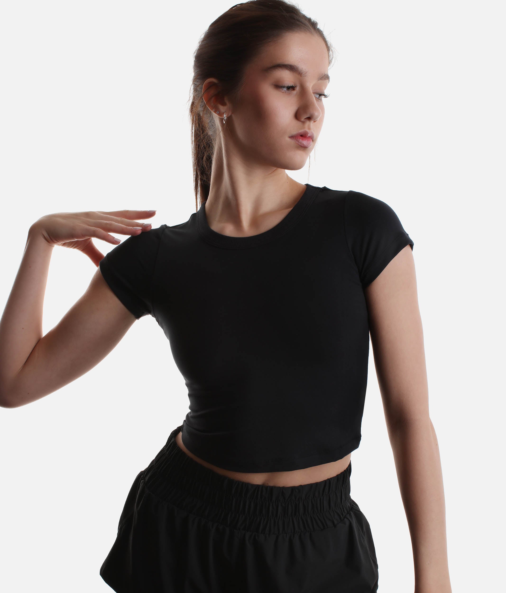 Black CALL ME BABY Tee – Cropped, Soft, and Versatile