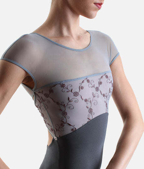 CONCORDIA CL Vesuvio • Cap Sleeves Ballet Leotard with Embroidered Tulle