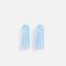 Two pale blue Tendu Cool Toe Caps standing side by side, showing their slim shape and perforated sides.