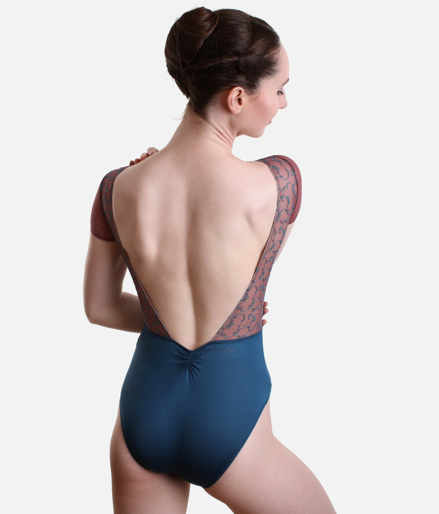 Professional Cap Sleeve Dance Leotard with Open Back - CORALIE
