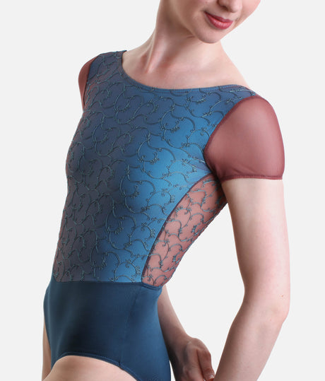 Professional Cap Sleeve Dance Leotard with Open Back - CORALIE