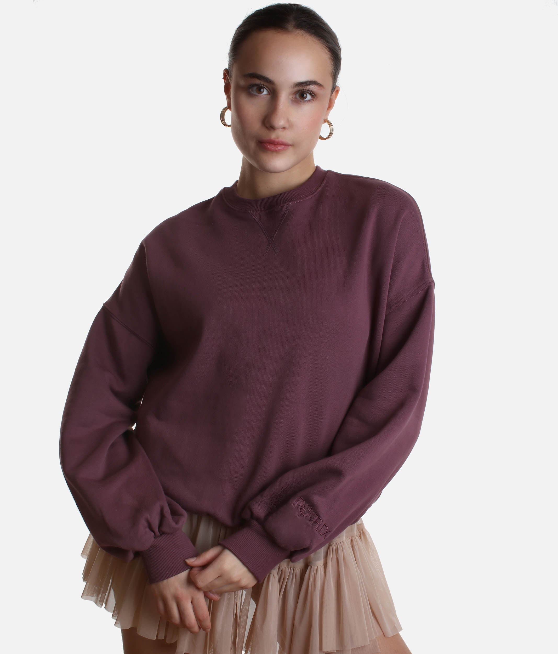  Merlot CLOUD SWEATER - Oversized Crewneck for Cozy Comfort