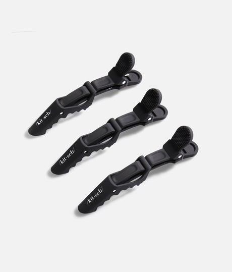 Black No-Slip Crocodile Clips • 3-Piece Hair Sectioning Set