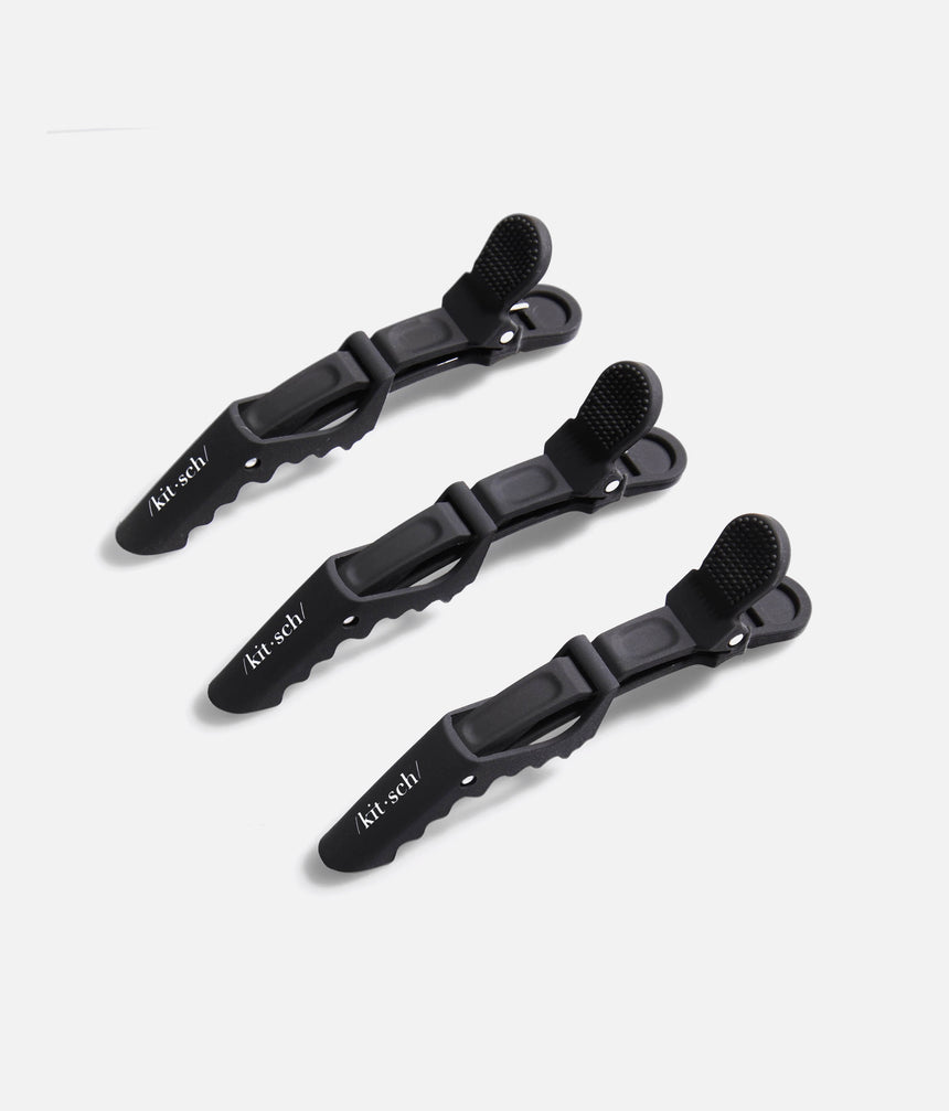 Black No-Slip Crocodile Clips • 3-Piece Hair Sectioning Set