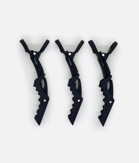 Black No-Slip Crocodile Clips • 3-Piece Hair Sectioning Set