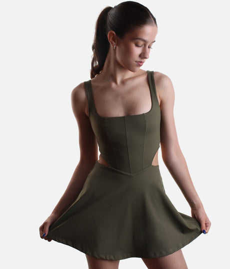 CUT IT OUT DRESS – Active Skater Dress with Pockets & Built-in Shorts