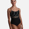 Elegant Black Camisole Dance Leotard with Sheer Detail - BRIGID DI NERO