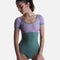 Short Sleeve Leotard, Elegant Embroidered Tulle Dancewear - ISIDE DI