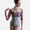 MANIA CL Silver • Embroidered Ballet Leotard with Sheer Long Sleeves