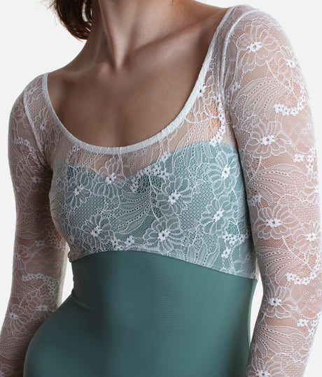 Lace Sleeve Leotard, Elegant Ballet Dancewear - TERSICORE DI
