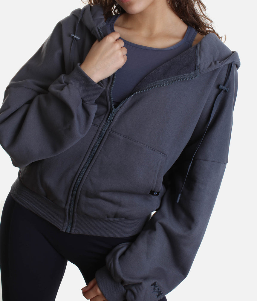 ZIP CLOUD HOODIE  in Denim Blue – Soft, Stylish, and Snuggly