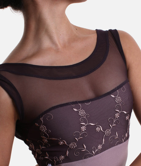 Luxury Italian Ballet Leotard with Low V Back - DIANA CL Alchimia