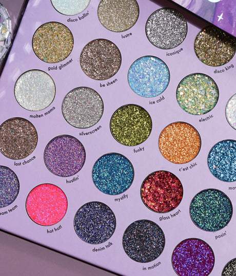 GLITTER PALETTE 30 Sparkly Shades for Face, Eyes & Body - ELECTRIC DISCO