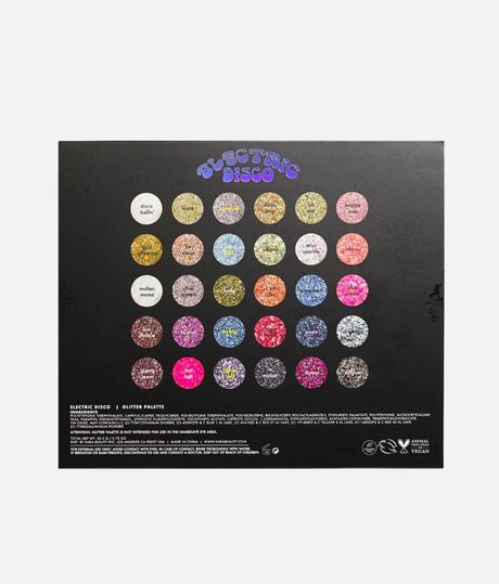 GLITTER PALETTE 30 Sparkly Shades for Face, Eyes & Body - ELECTRIC DISCO
